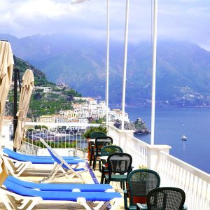 Rooftop terrace Hotel with view on Amalfi and sea